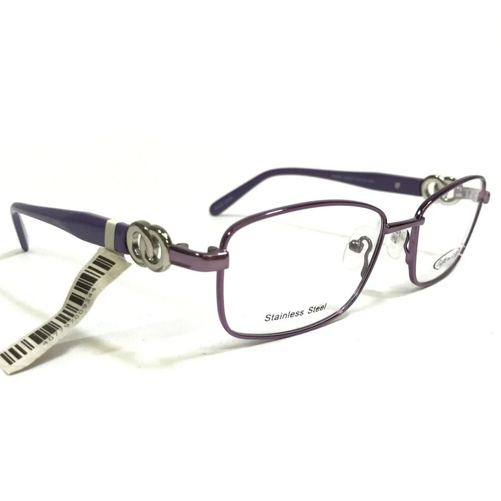 Eight to Eighty Eyeglasses Frames IRENE VIOLET Purple Silver Cat Eye 54-16-140